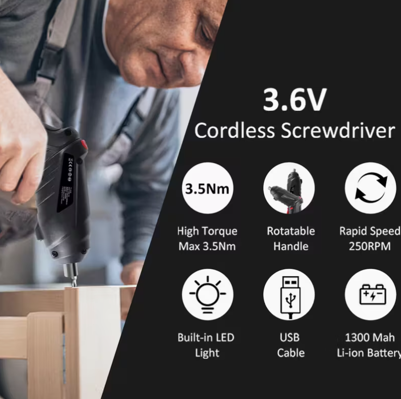 Destornillador eléctrico recargable.