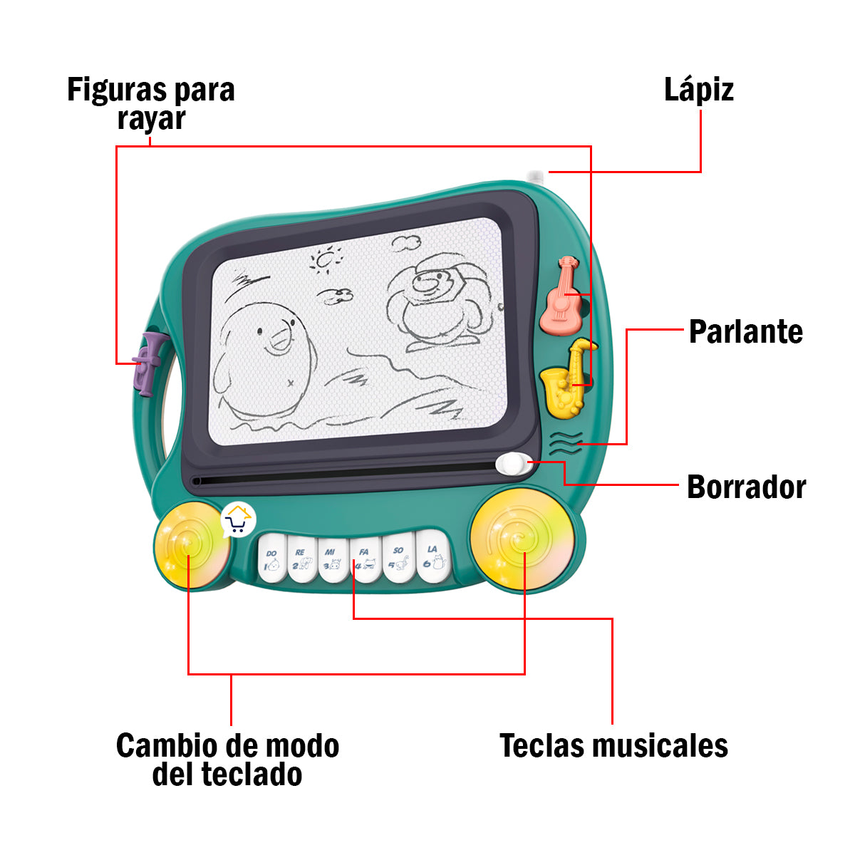 Piano Mágico 2 en 1 con Pizarra Creativa