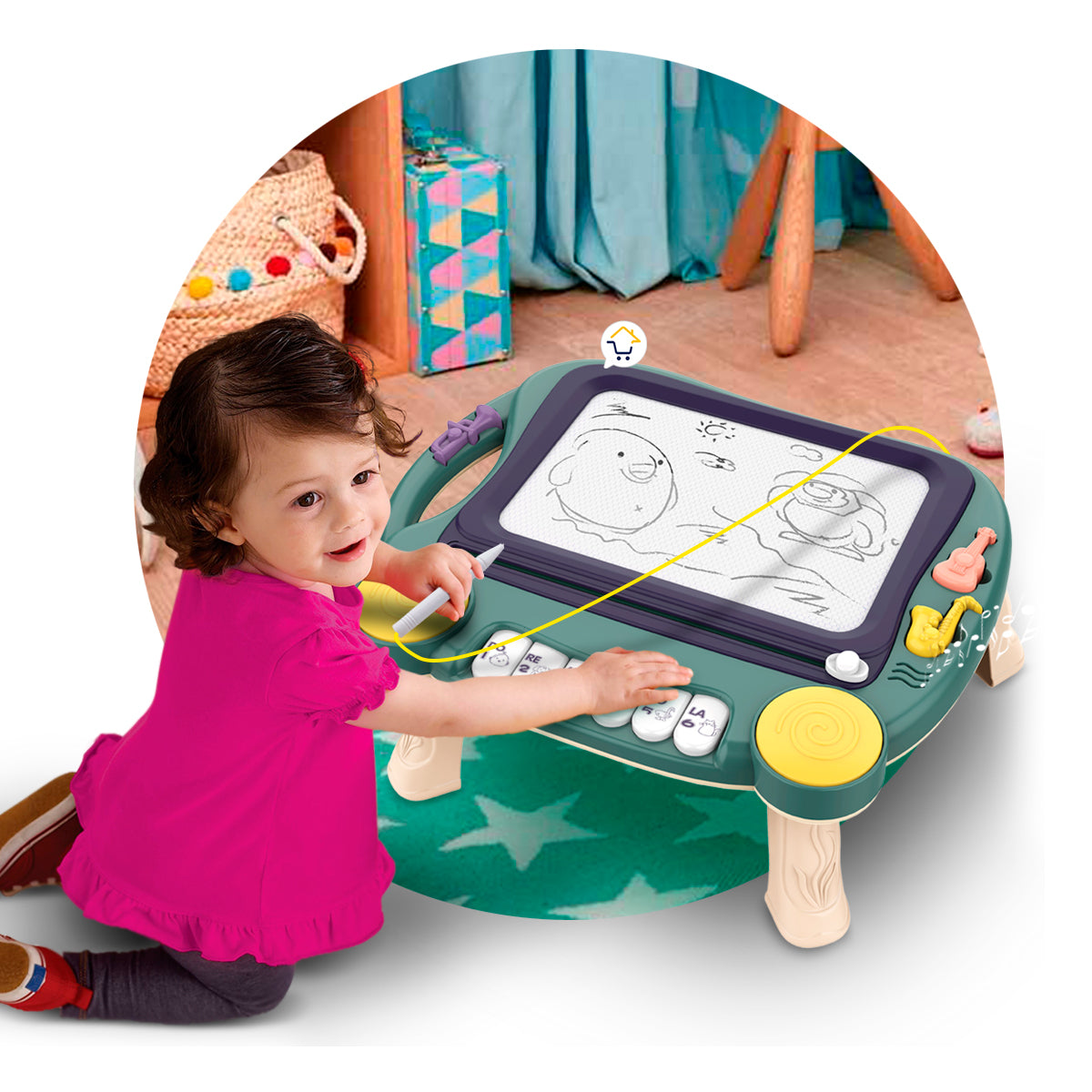 Piano Mágico 2 en 1 con Pizarra Creativa